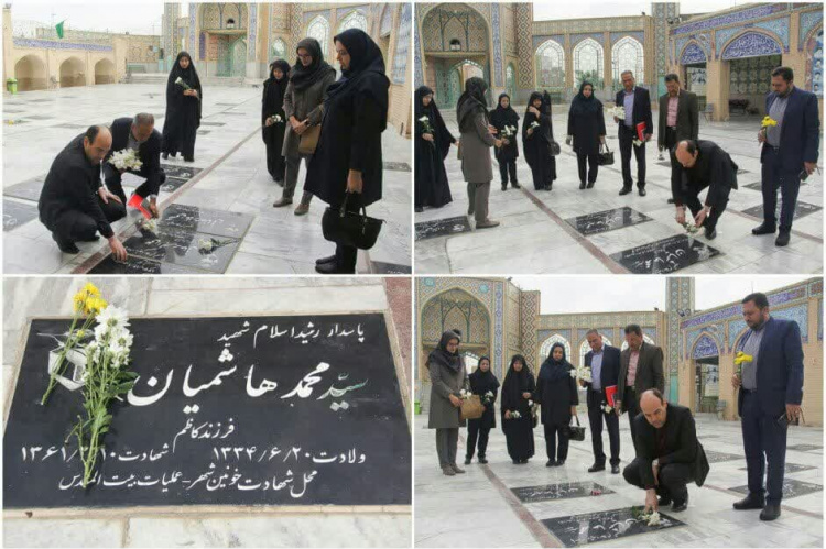 عطرافشانی و گلباران مزار شهدا توسط جهادگران جهاددانشگاهی استان سمنان